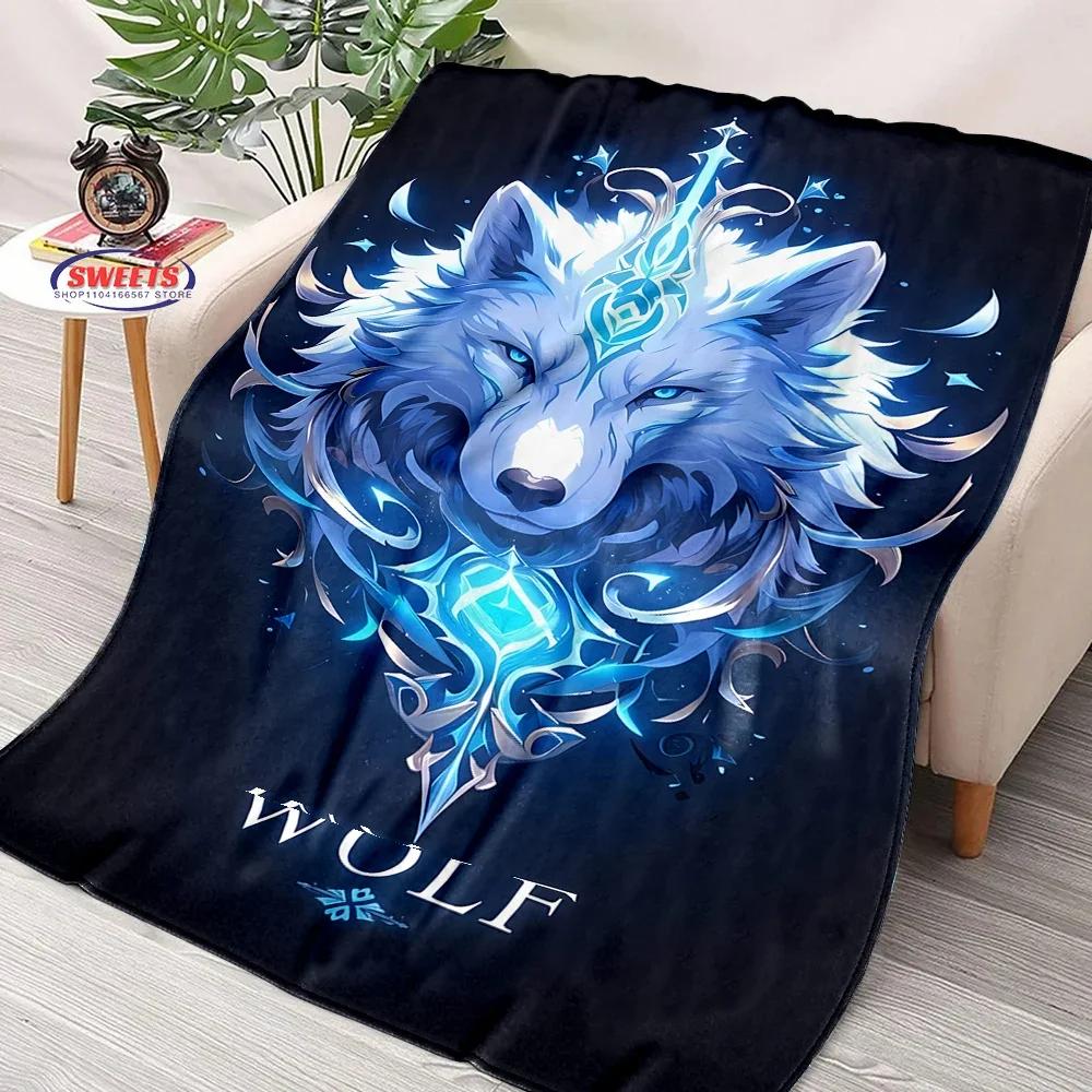 Fine Workmanship Wolf Blanket,Comfortable and Breathable, Machine Washable Blanket,Home Office Nap Blanket for Four Seasons Gift