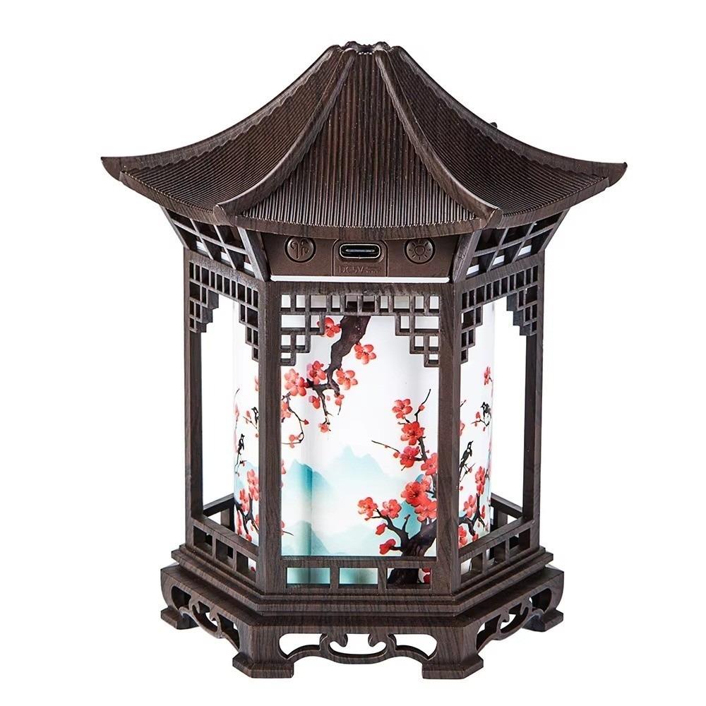 

Chinese Style Element Pavilion Humidifier Creative Delicate Spray Bedside Desk Lights Unique Decoration Table Lamps