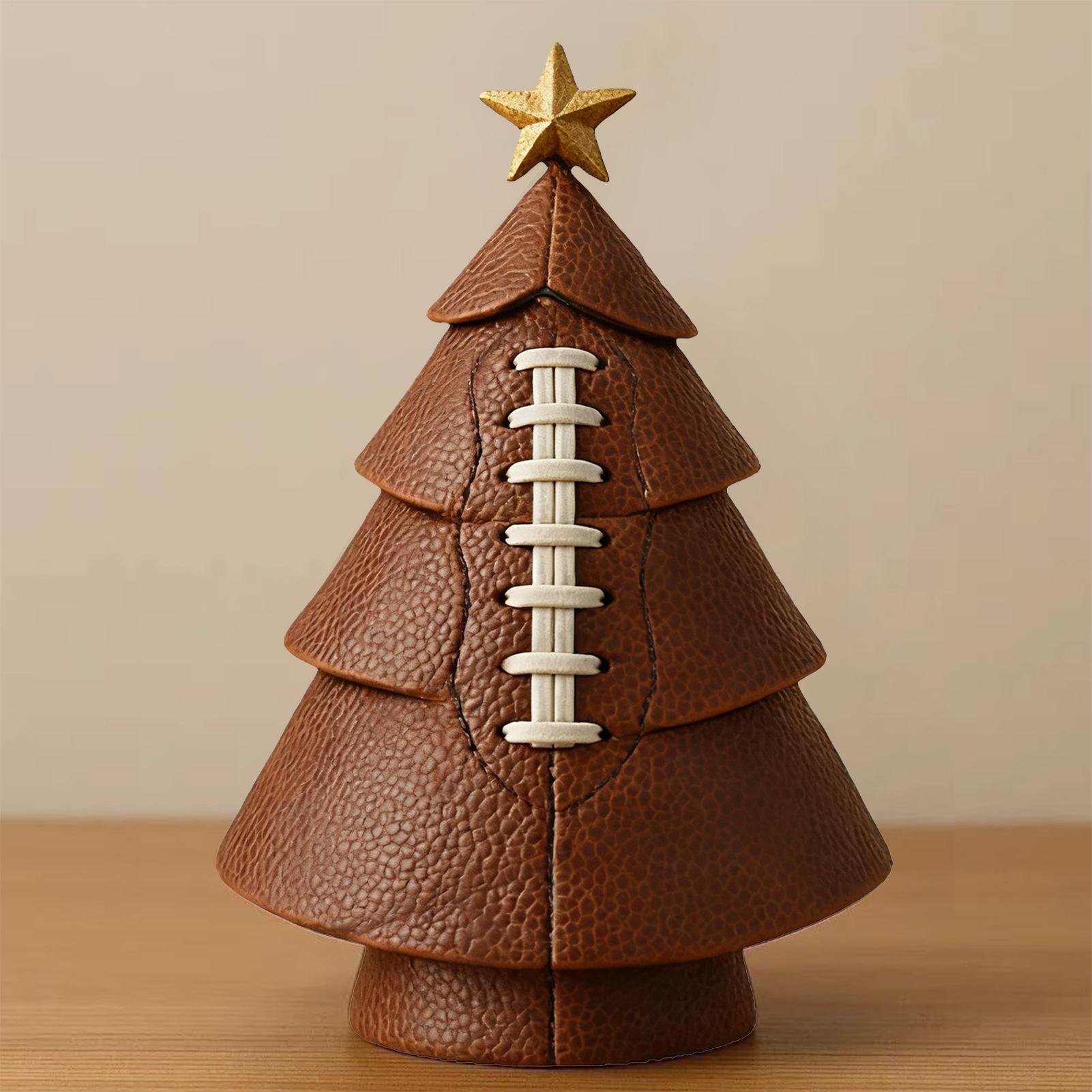

Football Tree Decorations Christmas Table Decorations Figurine Sports Figurine With Star Tabletop Decor For Holiday Display Fall Other