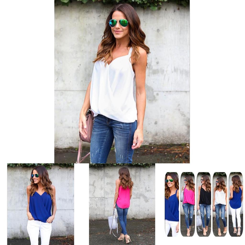 Elegant Summer Plus Size Women Blouse With V Neck And Sleeveless Design For Casual Wear