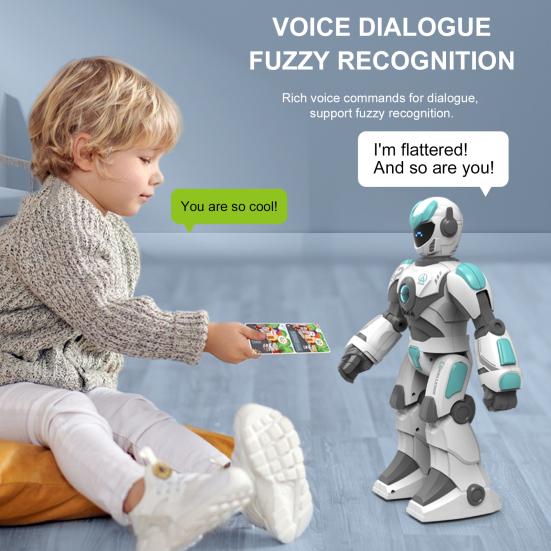 Electric Smart Robot Toy Gesture Sensing Programmable Remote Control Robot Model Toddlers Boys Girls Interactive Talking Singing Dancing Story Telling