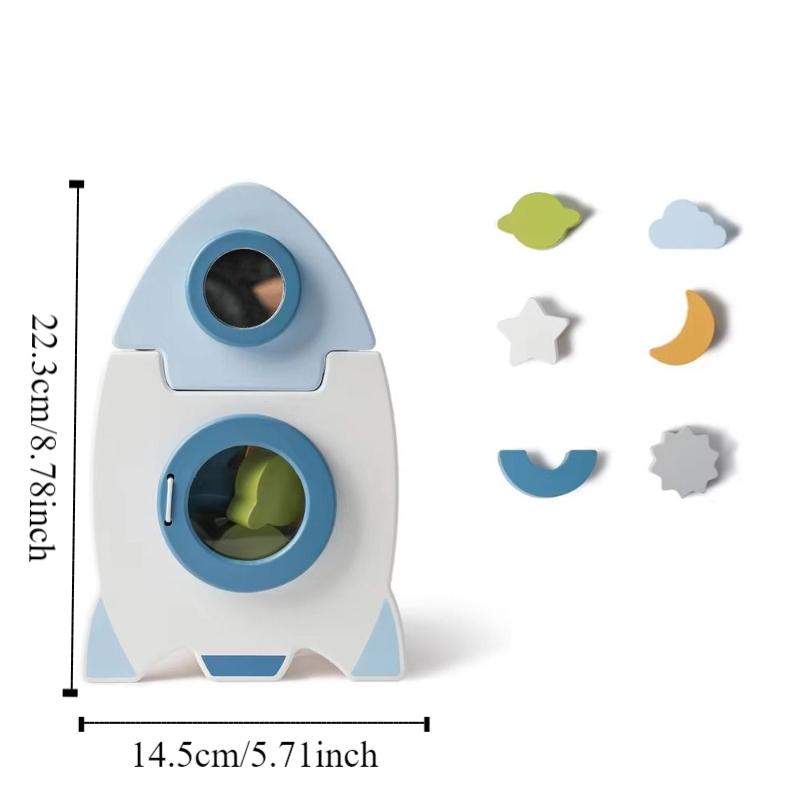 Busy Board Rocket 5-in-1 Baby Toys Montessori Toddler Wooden Space Toy Kindergarten Kids