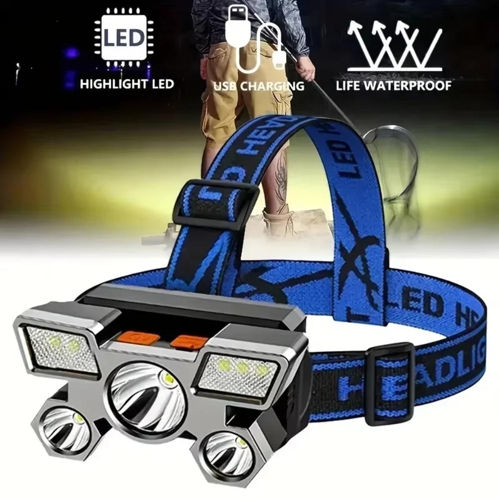 Strong Light Head Flashlight Super Bright Hiking Front Lanterns Led Headlamp  for Fishing Outdoor