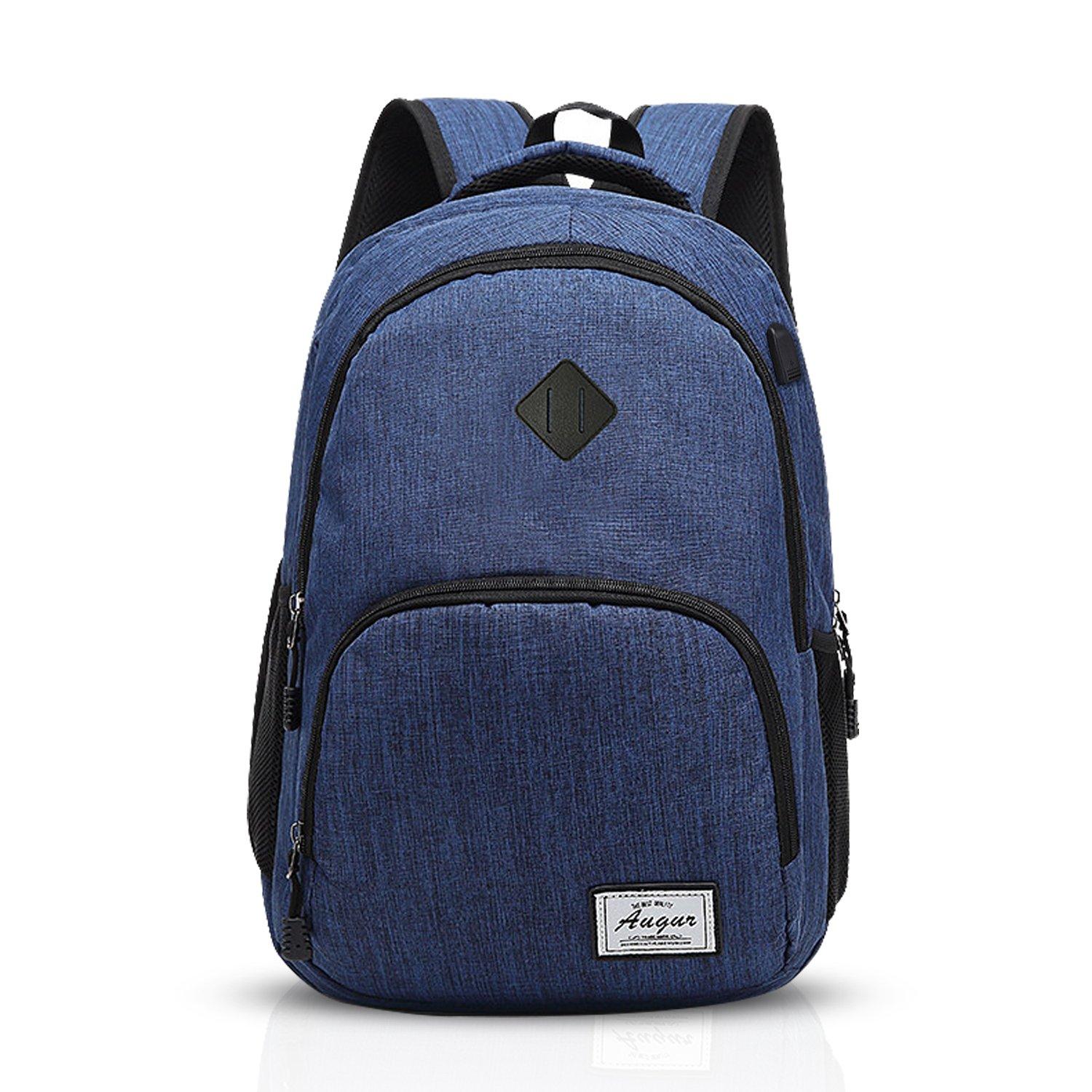 

FANDARE School Backpack with USB Charging Port, Lightweight Daypack with 15.6-inch Laptop Storage, Nylon Backpack, Large Capacity, Waterproof,