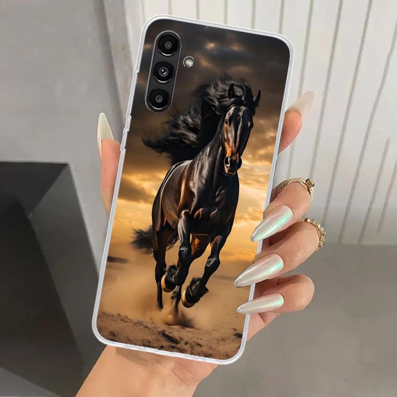 Animal Black Horse Phone Case for Samsung Galaxy A17 A16 A37 A26 A36 A57 A56 A15 A25 A35 A55 A14 A24 A34 A54 A13 A23 A33 A53 Gal