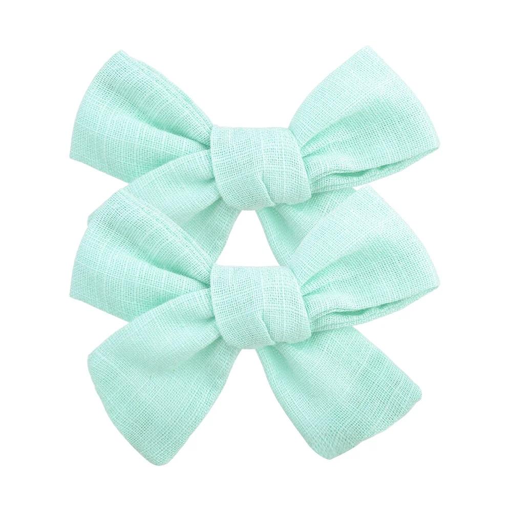 

2 шт./компл. Однотонные хлопковые банты для волос Заколки для волос для маленьких девочек Бутиковые заколки Барреты Головные уборы Детские аксессуары для волос