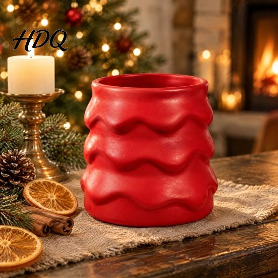 Modern Matte Finish Home Decor Christmas Tree Resin Ornament Multi-purpose Vase Pen Holder Makeup Functional for Shelves Brush Storage Container
