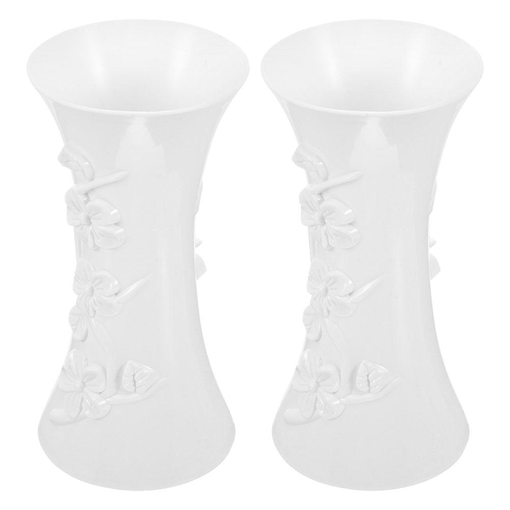 2 Stück Pflaumenvase Heimdeko Kleine Blume Tisch-Mittelstücke Ornamente Kunststoffvasen Behälter Pflanzgefäß