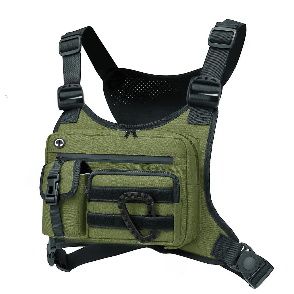 Outdoor Vest Multi-Functional Waterproof Wear-resistant Backpack Men's Chest Bag for Hunting Fishing Camping