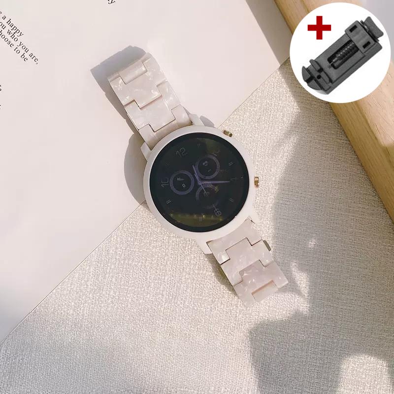 

Ремешок из смолы 20 мм 22 мм для Samsung Galaxy Watch 3 41 мм 6 Classic 43 47 4 5 45 мм 42 40 44 мм active 2 ремешок для часов для Huawei 4 GT 3 pro для женщин и мужчин 20mm покинуть белый