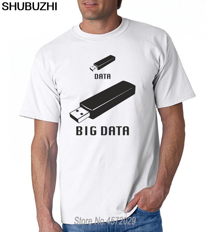 Summer fashion streetwear short sleeve Tees Mens Data vs Big Data Computer Geek TShirt euro size S