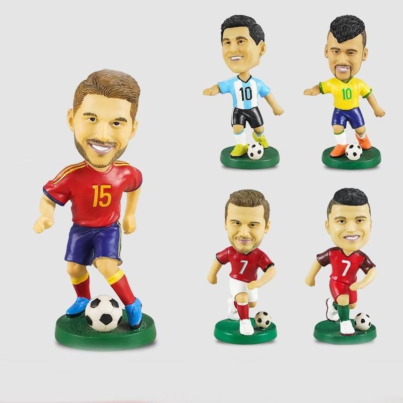 Resin Soccer Star Figurine 12cm Home Decor And Car Ornament Gift For Boys**