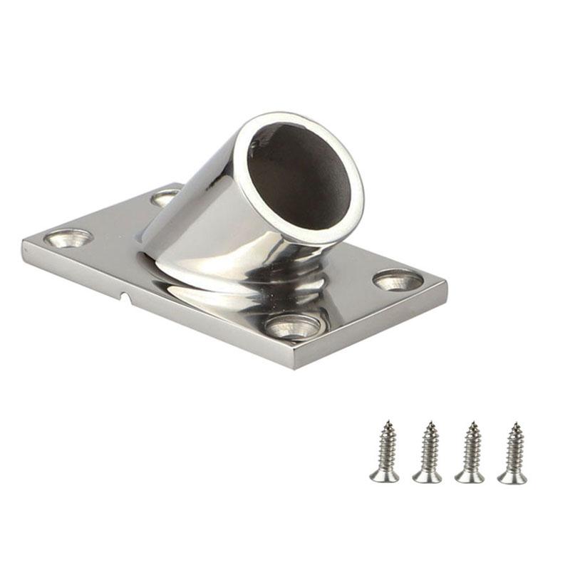 2 Pcs 7/8" 60 Degree Boat Deck Handrail Square Base Marine Heavy Duty 316 Stainless Steel For Boat Yacht 22mm/25mm Rail / Tube