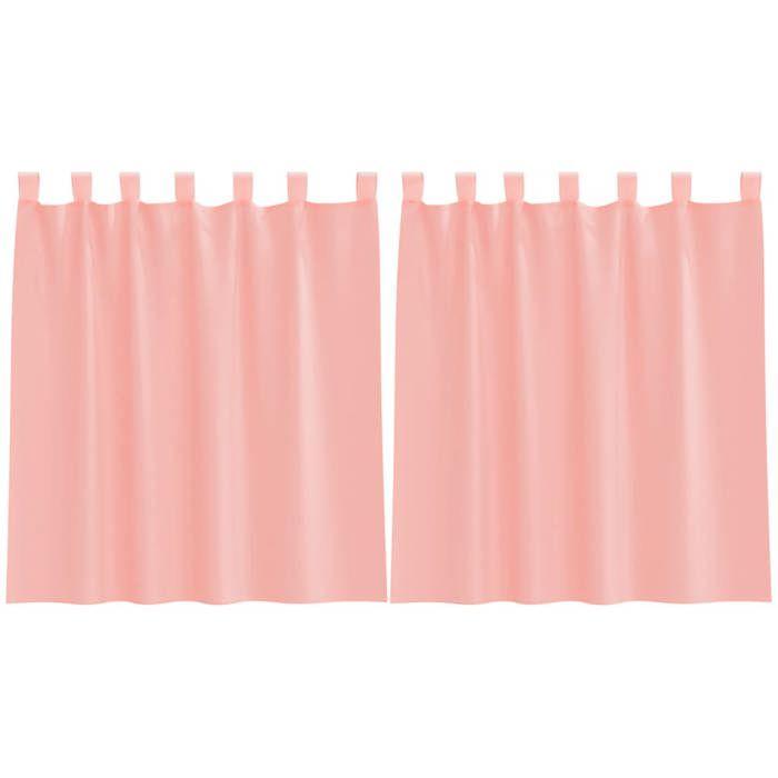 VidaXL Rideaux en voile avec boucles 2 pcs rose 140x140 cm, rideau en filet, rideau transparent, voile de fenêtre, 4102286