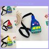 Adorable Yellow Cartoon Car Canvas Crossbody Bag For Kids Lightweight Travel Use