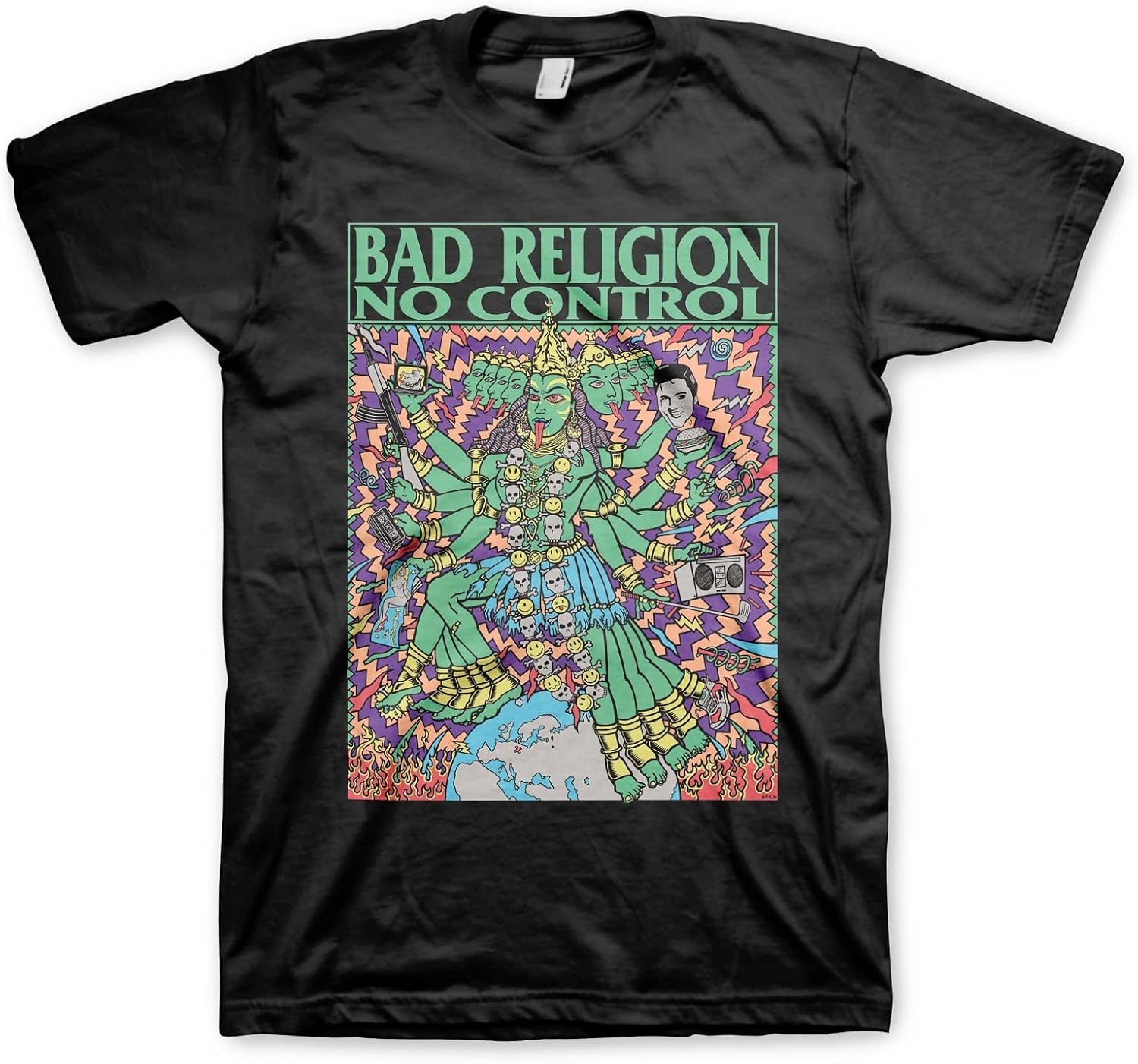 Bad Religion Men s Kozik No Control T-Shirt Black | Officially Licensed M