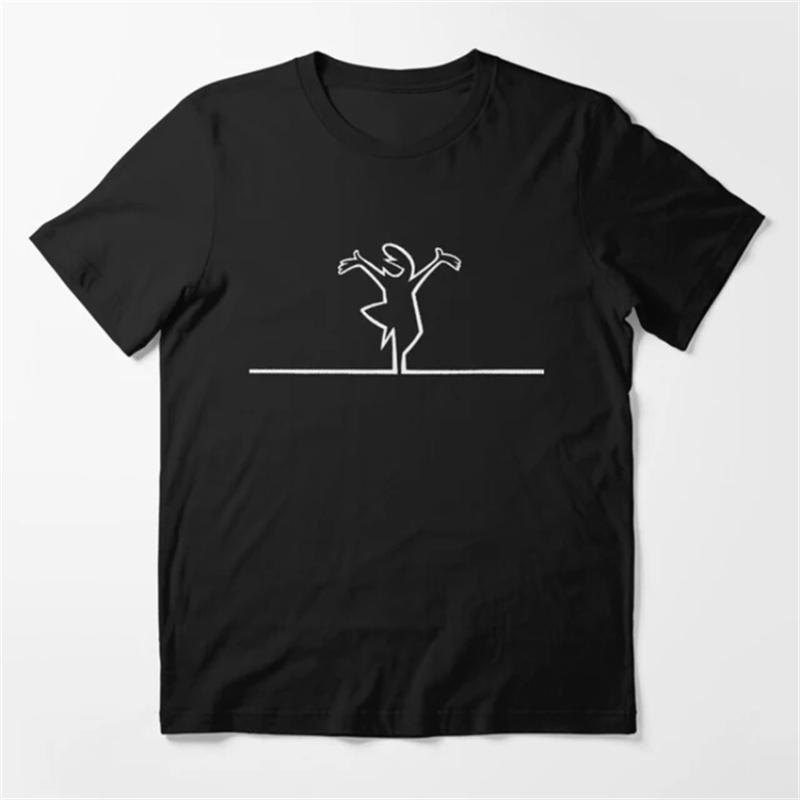 La Linea The Line Osvaldo Cavandoli TV pure cotton T-shirt Street T-shirt Round-neck casual top Camisetas