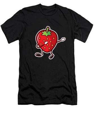 Cute Funny Dancing Strawberry Fruit Lover T-Shirt S To 3XL