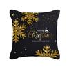 Pillow Peach Velvet Black Gold Christmas Pillow New Snowflake Letter Sofa Bedside Pillow Cover