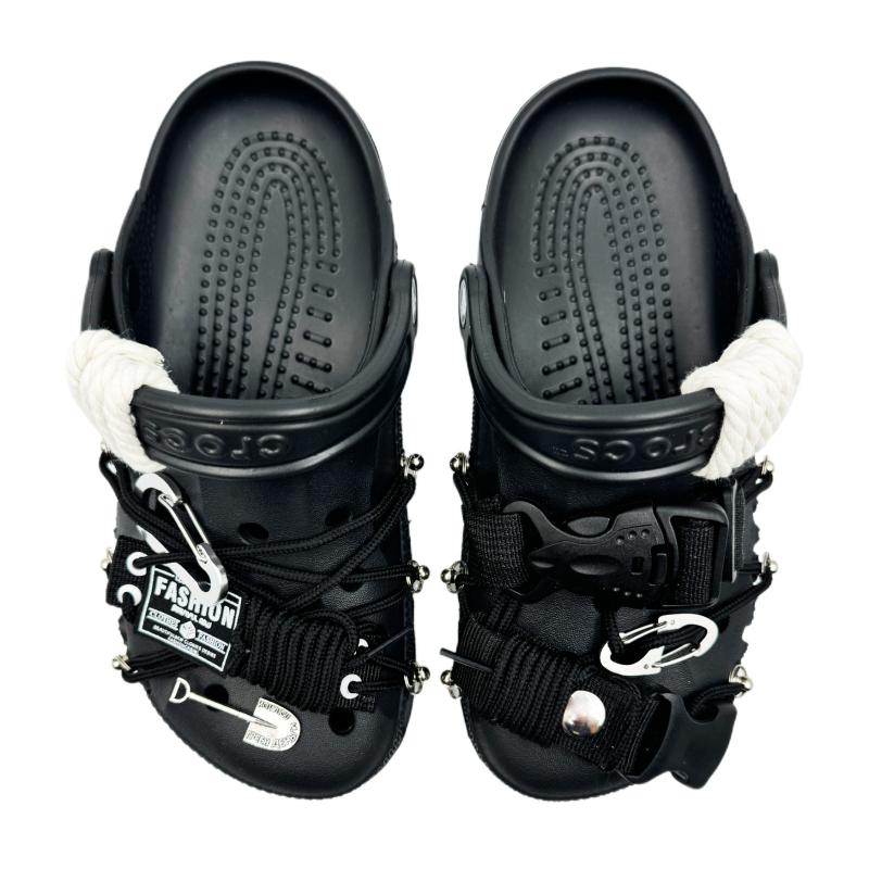 Crocs Baya EVA Traveller Plus Trendy Versatile Hole Shoes Women's Black