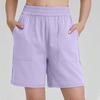 Women Casual Elastic Waist Shorts with Pockets Relaxed Fit Lightweight Drawstring Athletic Lounge Bottoms for Daily Wear