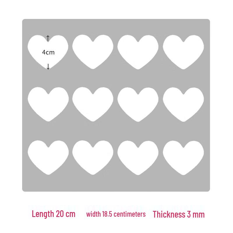 Ruhan 12-Hole Transparent Heart Acrylic Baking Mold - 4 Sets