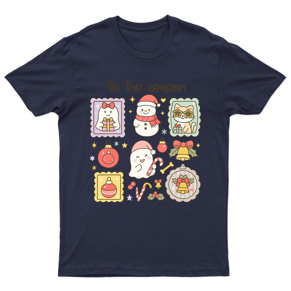 Tis The Season Christmas TShirt Unisex Gift Retro Seasonal Funny Xmas Santa a