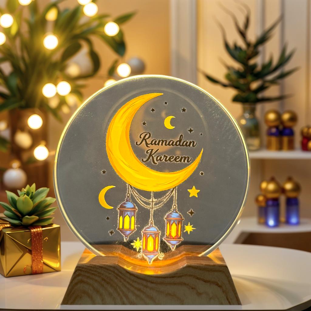 

1 moon star round ball night light is suitable for Ramadan, Valentine s Day and other festival decorations. It can be used as a Ramadan night light&USB Plug