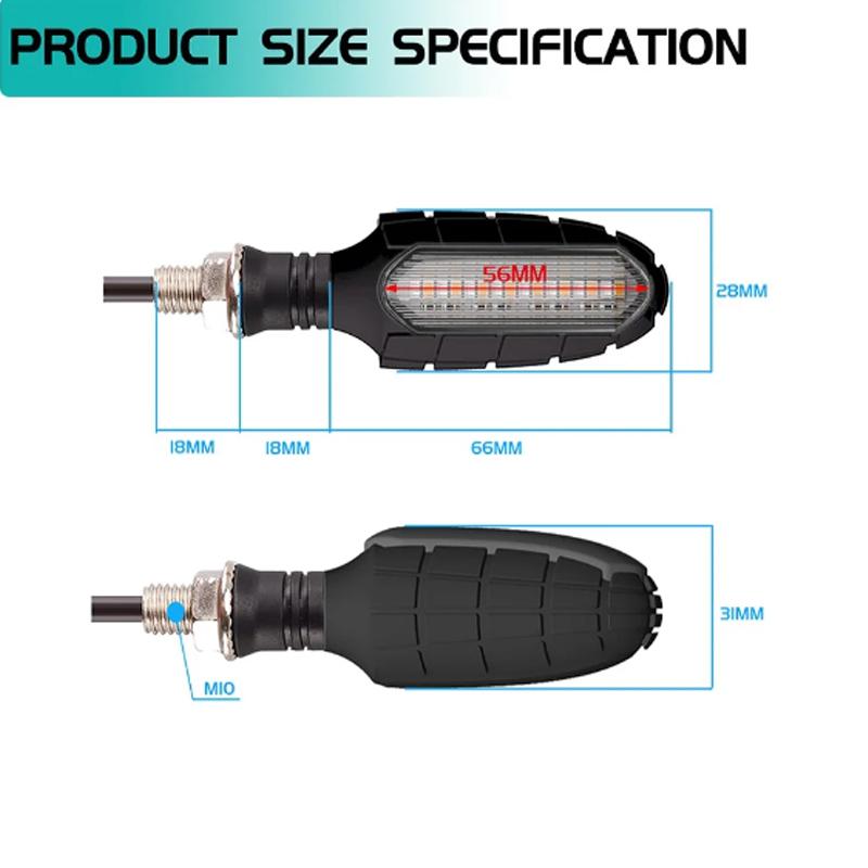 16 LED Motorcycle Turn Signal Lights Waterproof DRL Flasher Motorbike Indicator Blinker Moto Tail Brake Warning Lamp DC 12V