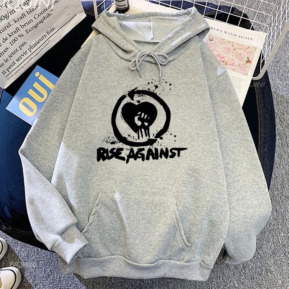 Hip-hop Rising Anti-Logo Hoodie for Men - Autumn/Winter Fleece Loose Sweatshirt