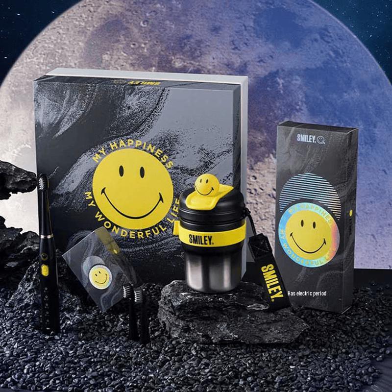 Электрическая зубная щетка SMILEY и термокружка, дорожный набор, вилка CN (адаптер в комплекте)