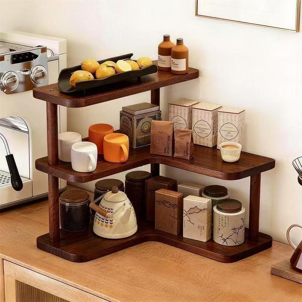 Desktop corner rack, dining table cup holder, countertop coffee cup multi-layer teacup tea set, water cup storage rack