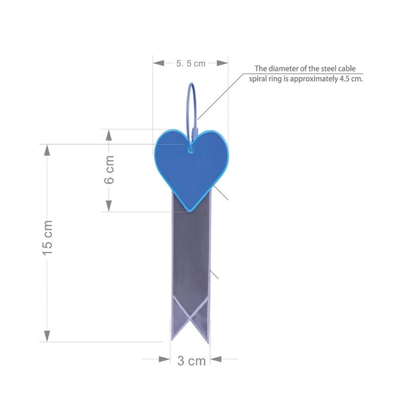 Love Heart Ribbon Bike Reflective Warning Strips High Brightness Multifunction Night Cycling Pendant Bike Equipment