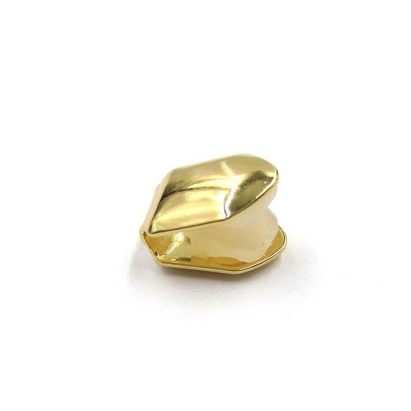 14K Gold Plated Small Single Tooth Plain Canine Cap  Trend Hip Hop Teeth