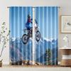 2pcs, Creative Curtains Motocross Bike Style Stunt Machine Washable Polyester (without Rod) Stuff Clearance Perfect for Bedroom,