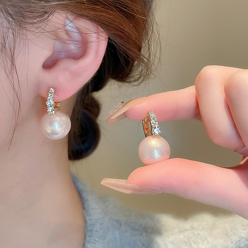 Real Gold Plated 925 Silver Needle Earrings, Natural Freshwater Pearl Flower Drop Earring, Elegant Floral Dangle Stud Earrings For Women Wedding Party