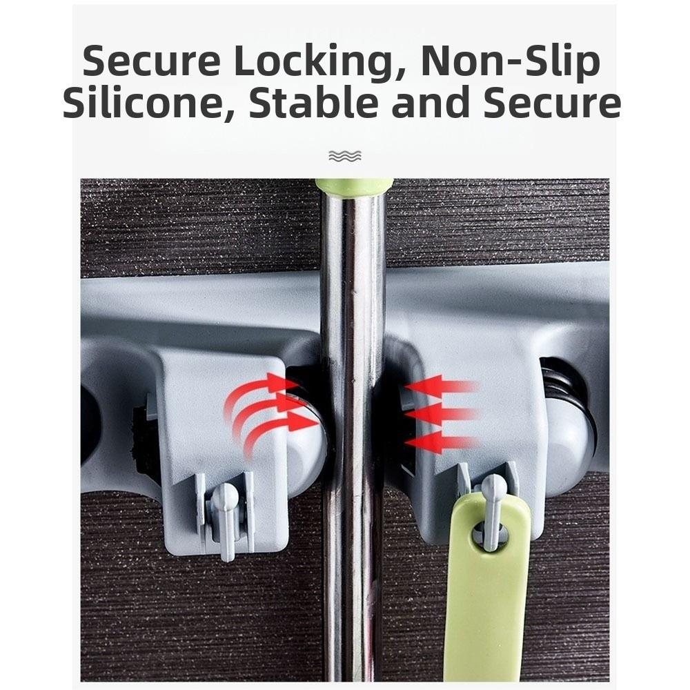 Plastic Material Mop Fixed Clip Strong Grip Bathroom Broom Hanger Mop Holder  Home Use