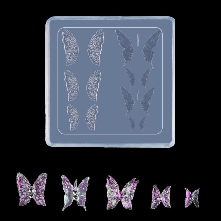 Silicone Stamping Template Rose And Butterfly Nail Art Silicone Molds 3D Carving Templates For Elegant Nail Decorations