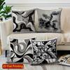 2D Abstract Black & White Patterned Pillow Covers Pattern Cushion Cover Suitable For Sofa Bedroom Car Pillow Cover