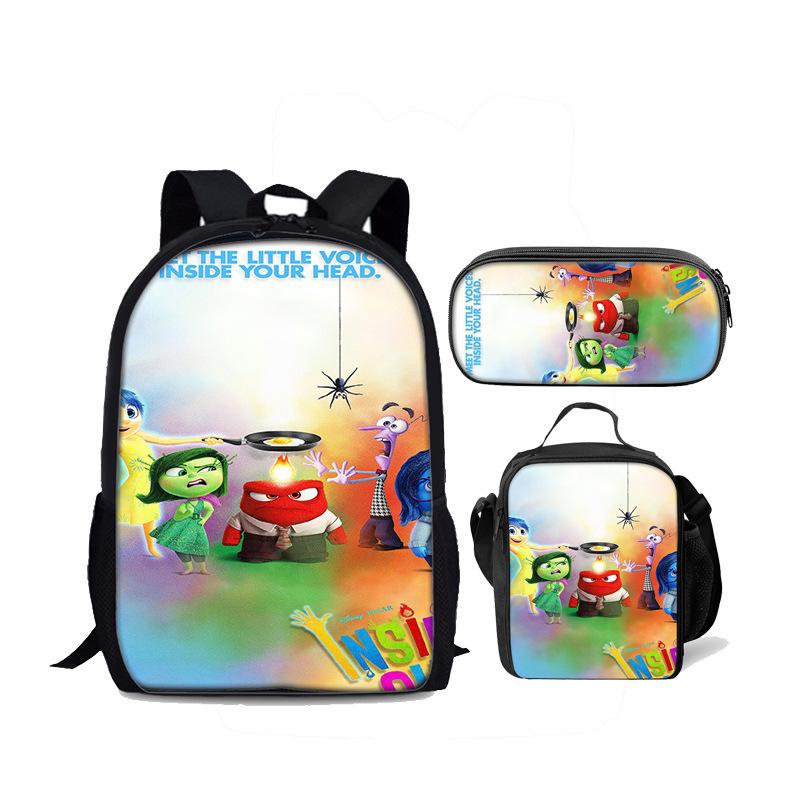 Insideout Student 17-Inch School Bag Ice Pack Three-Piece Mind Team Backpack Set