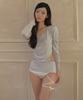 VINAJ Strap Cutout T-Shirt Cover-Up (Pale Gray)