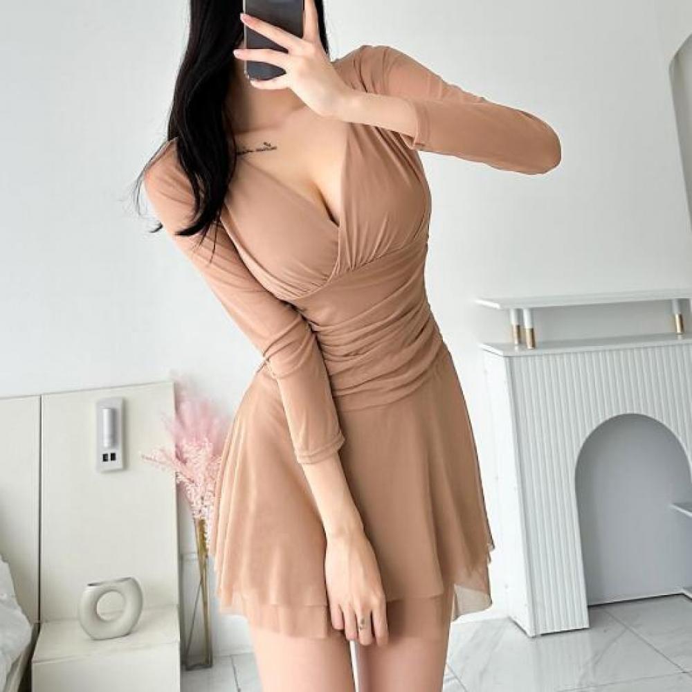 New Arrivals Open Run Lutia Frill Decoration Mesh Dress Frill Skirt Slim Women