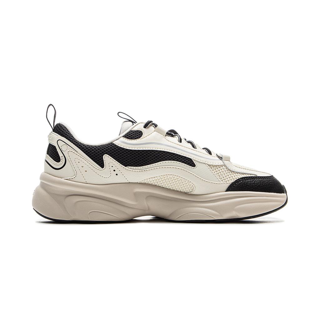 Li Ning Milk Coconut Versatile Retro Thick Sole Fashion Trend Shock Absorption Non-Slip Wear-Resistant Support Low-Top Dad Shoes AGCV129-1