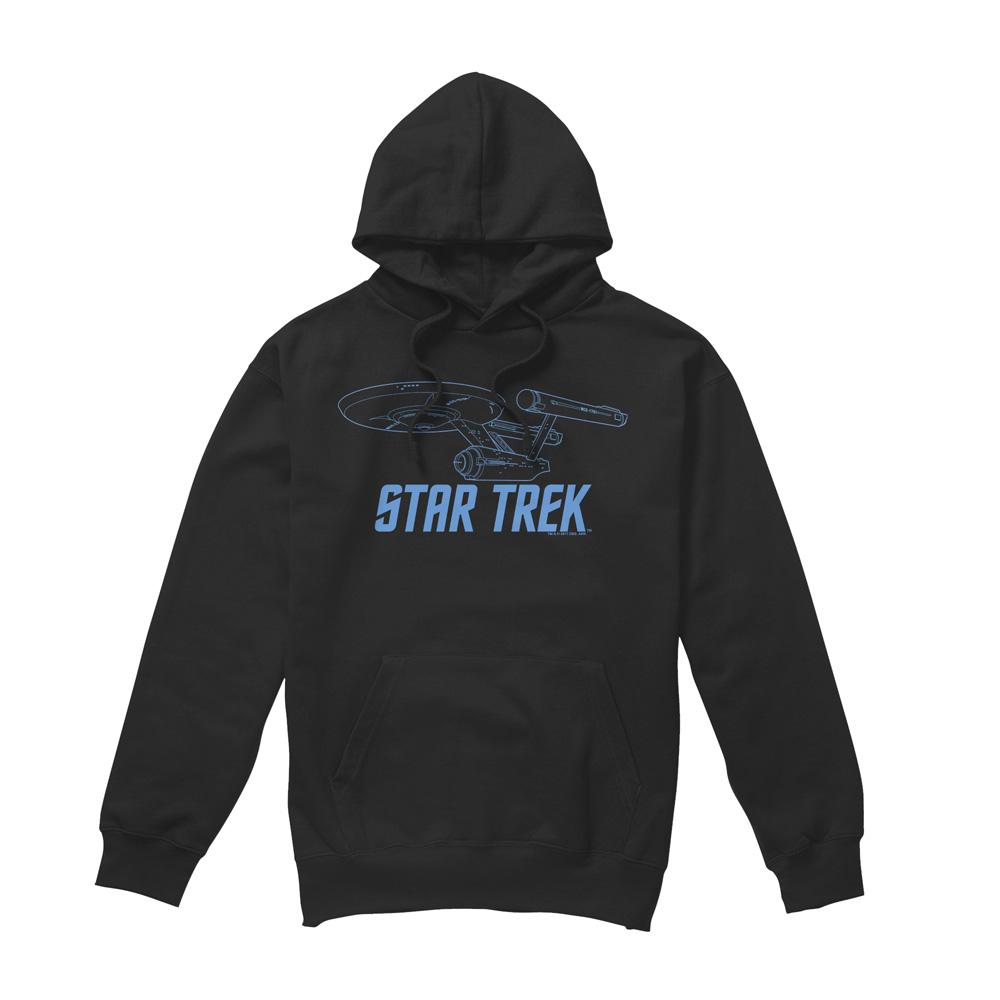 Star Trek Mens Enterprise Outline Hoodie