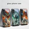 Een enorme draak en tijger Voor Redmi Note 14 Pro+ 13 Pro 8 9 9S 12S 10 Pro 11 12 13C 14C A3 12 13 K60 Ultra Zwart Glazen Telefoonhoesje