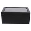 Watch Box 24 Mens Case Glass Top Black and Display Organizer Lockable