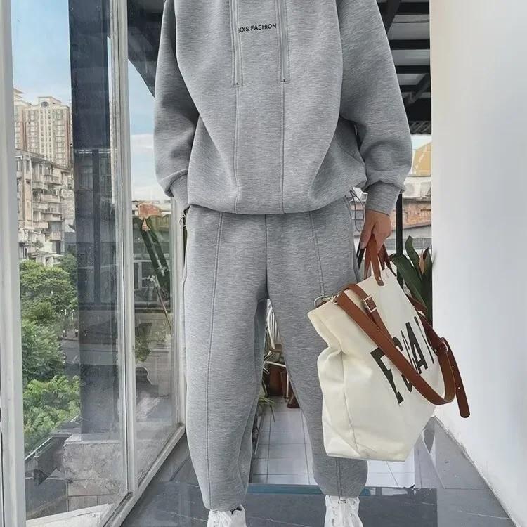 Pánská trendy nadměrná ležérní sportovní tepláková souprava s dvojitým zipem - Jaro/Podzim