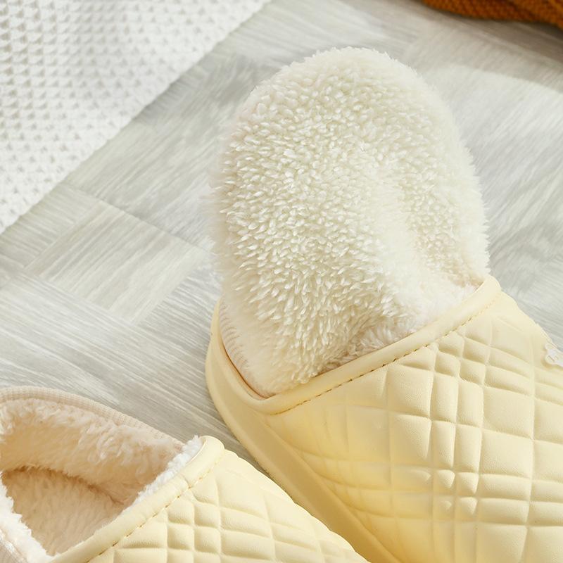 Cotton slippers non-slip women's winter bag and indoor home furnishing men's velvet thick-soled thermal cotton shoes women
