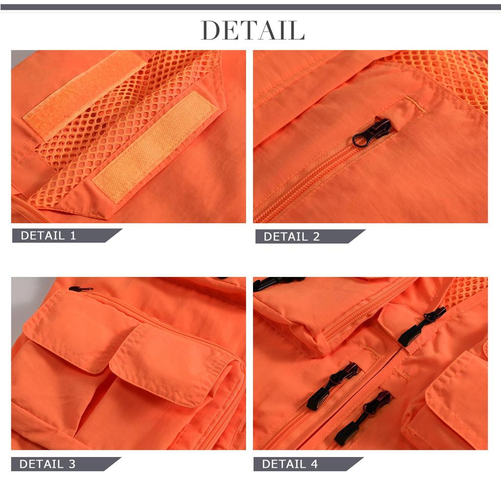 AOWOFS Mesh Outdoor Perfect for and Available in Large Men's Vest, Vest, Lightweight, Breathable, Quick-Drying, Multifunctional, Photographers,