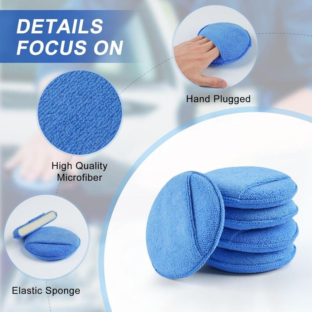 6pcs Ultra-Soft Cleaning Pads Rags Double-sided Cleaning Sponge Wipe  Auto Care
